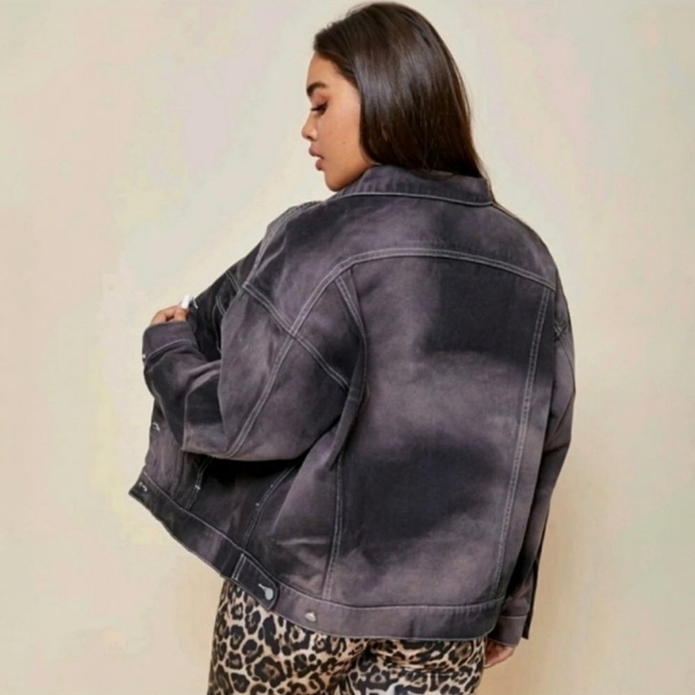 Rapture In Gray Button Front Denim Jacketz ▪︎ Plus - Picture 6 of 13